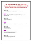 NC BLET State Exam &lpar;New 2023&sol; 2024 Update&rpar; Questions and Verified Answers&vert; All Topics Covered&vert; 100&percnt; Correct&vert; Grade A