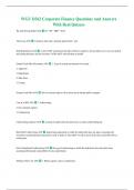 WGU D362 Corporate Finance Questions And Answers With Real Quizzes