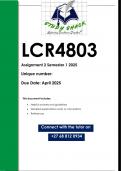 LCR4803 Assignment 2 &lpar;QUALITY ANSWERS&rpar; Semester 1 2025
