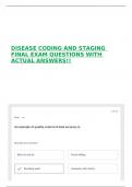 DISEASE CODING AND STAGING FINAL EXAM QUESTIONS WITH ACTUAL ANSWERS&excl;&excl;