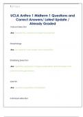 UCLA Anthro 1 Midterm 1 Questions and  Correct Answers&sol; Latest Update &sol;  Already Graded