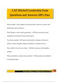 CAP Mitchell Leadership Exam Questions and Answers 100&percnt; Pass