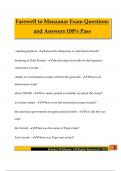 Farewell to Manzanar Exam Questions and Answers 100&percnt; Pass