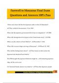 Farewell to Manzanar Final Exam Questions and Answers 100&percnt; Pass