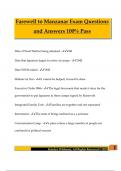 Farewell to Manzanar Exam Questions and Answers 100&percnt; Pass
