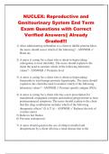 NUCLEX&colon; Reproductive and Genitourinary System End Term Exam Questions with Correct Verified Answers&vert;&vert; Already Graded&excl;&excl;&excl;