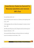 Exam Review Packet for Farewell To Manzanar Questions and Answers 100&percnt; Pass