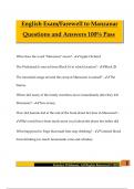 Farewell to Manzanar Bundled Exams Questions and Answers 100&percnt; Pass Guaranteed