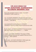 CM 2215 OSHA 510 STUDY QUESTIONS &vert;GUARANTEED ACCURATE ANSWERS 2025