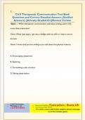 Ch 8 Therapeutic Communication Test Bank Questions and Correct Detailed Answers &lpar;Verified  Answers&rpar; &vert;&vert;Already Graded A&plus;&vert;&vert;Newest Version