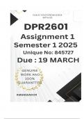 DPR2601 Assignment 1 &lpar;COMPLETE ANSWERS&rpar; Semester 1 2025 &lpar;845727&rpar;- DUE 19 March 2025