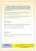 Chapter 1 Managing and leading today's police Questions and Correct Detailed Answers &lpar;Verified  Answers&rpar; &vert;&vert;Already Graded A&plus;&vert;&vert;Newest Version