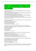 HEALTH ASSESSMENT EXAM 3 TEST BANK QUESTIONS WITH COMPLETE SOLUTIONS
