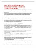 2021 NFPA99 MEDICAL GAS QUESTIONS WITH CORRECT ANSWERS 2025 
