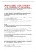 MED GAS STUDY GUIDE QUESTIONS WITH CORRECT ANSWERS 2025