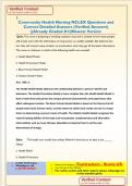 Community Health Nursing NCLEX Questions and  Correct Detailed Answers &lpar;Verified Answers&rpar;  &vert;&vert;Already Graded A&plus;&vert;&vert;Newest Version