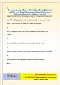Communications Exam 2 Test Bank Sets Questions  and Correct Detailed Answers &lpar;Verified Answers&rpar;  &vert;&vert;Already Graded A&plus;&vert;&vert;Newest Version