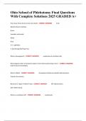 Ohio School of Phlebotomy Final Questions With Complete Solutions 2025 GRADED A&plus;