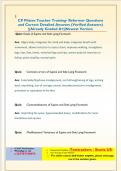 CP Pilates Teacher Training- Reformer Questions  and Correct Detailed Answers &lpar;Verified Answers&rpar;  &vert;&vert;Already Graded A&plus;&vert;&vert;Newest Version