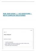 NUR 2050-EXAM 1 &vert; 163 QUESTIONS &vert; WITH COMPLETE SOLUTIONS&excl;&excl;