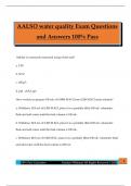 AALSO water quality Exam Questions and Answers 100&percnt; Pass