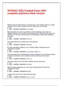 WVSSAC 2022 Football Exam With complete solutions latest version&period;