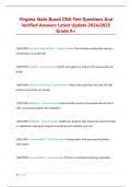 Virginia State Board CNA Test Questions And  Verified Answers Latest Update 2024&sol;2025 Grade A&plus;