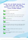 Nevada Life and Health Insurance Exam Prep &lpar;Latest 2025&sol; 2026 Update&rpar; Questions & Answers&vert; Grade A&vert; 100&percnt; Correct &lpar;Verified Solution&rpar;