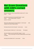 Bar Exam Questions with 100&percnt; correct answers&period;