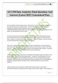 ACC330 Data Analytics Final Questions And Answers &vert;Latest 2025 &vert; Guaranteed Pass&period;