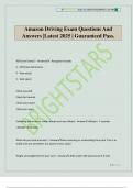 Amazon Driving Exam Questions And Answers &vert;Latest 2025 &vert; Guaranteed Pass&period;