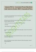 Amazon Driver Assessment Exam Questions And Answers &vert;Latest 2025 &vert; Guaranteed Pass&period;