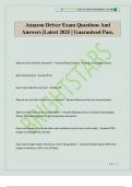 Amazon Driver Exam Questions And Answers &vert;Latest 2025 &vert; Guaranteed Pass