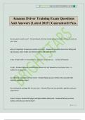 Amazon Driver Training Exam Questions And Answers &vert;Latest 2025 &vert; Guaranteed Pass&period;