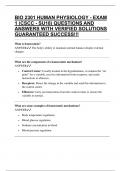 BIO 2301 HUMAN PHYSIOLOGY - EXAM 1 &lpar;CSCC - SU18&rpar; QUESTIONS AND ANSWERS WITH VERIFIED SOLUTIONS GUARANTEED SUCCESS&excl;&excl;&excl;