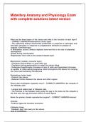 Midwifery Anatomy and Physiology Exam with complete solutions latest version
