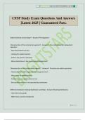 CFSP Study Exam Questions And Answers &vert;Latest 2025 &vert; Guaranteed Pass&period;