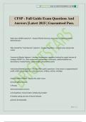 CFSP - Full Guide Exam Questions And Answers &vert;Latest 2025 &vert; Guaranteed Pass&period;