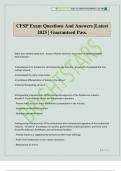 CFSP Exam Questions And Answers &vert;Latest 2025 &vert; Guaranteed Pass&period;