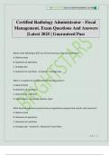 Certified Radiology Administrator - Fiscal Management&period; Exam Questions And Answers &vert;Latest 2025 &vert; Guaranteed Pass