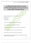 Certified Sustainable Design Associate &lbrack;CSWA-SD&rsqb; Exam Questions And Answers &vert;Latest 2025 &vert; Guaranteed Pass&period;