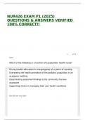 NUR426 EXAM P1 &lpar;2025&rpar; QUESTIONS & ANSWERS VERIFIED 100&percnt; CORRECT&excl;&excl;