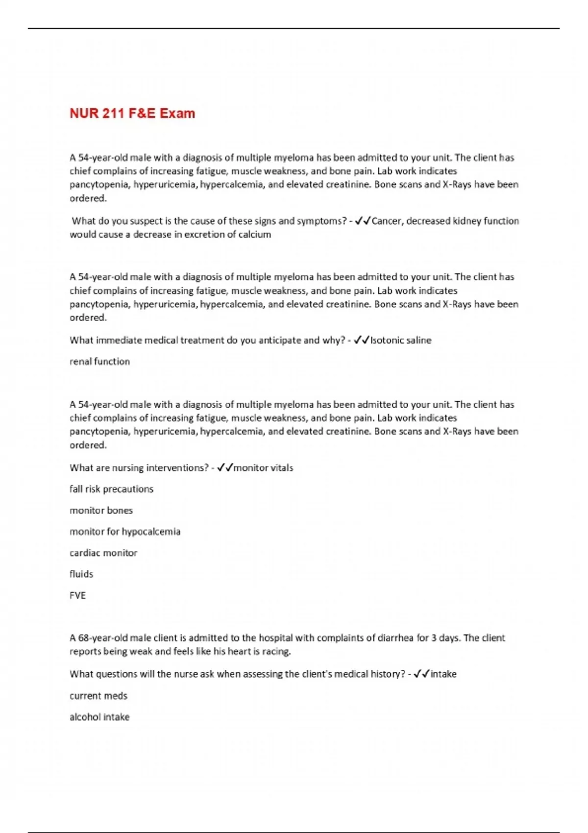 NUR 211 Final Exam Questions and Answers With Verified Solutions 2025 ...