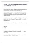 BSTAT 2305 test 2 well answered already passed 2025 updated