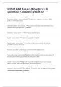 BSTAT 2305 Exam 1 &lpar;Chapters 1-5&rpar; questions n answers graded A&plus;