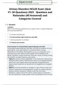 Urinary Disorders NCLEX Exam &lpar;Quiz  &num;1&colon; 50 Questions&rpar;