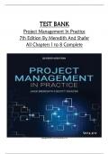TEST BANK  Project Management In Practice  7th Edition By Meredith And Shafer  All Chapters 1 to 8 Complete  Downloadable Pdf