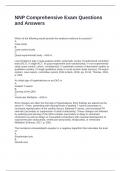 NNP Comprehensive Exam Questions and Answers