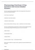 Pharmacology Final Exam 3 Prep Questions And Correct Detailed Answers&period;