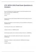 CTC SPCH 1315 Final Exam Questions & Answers